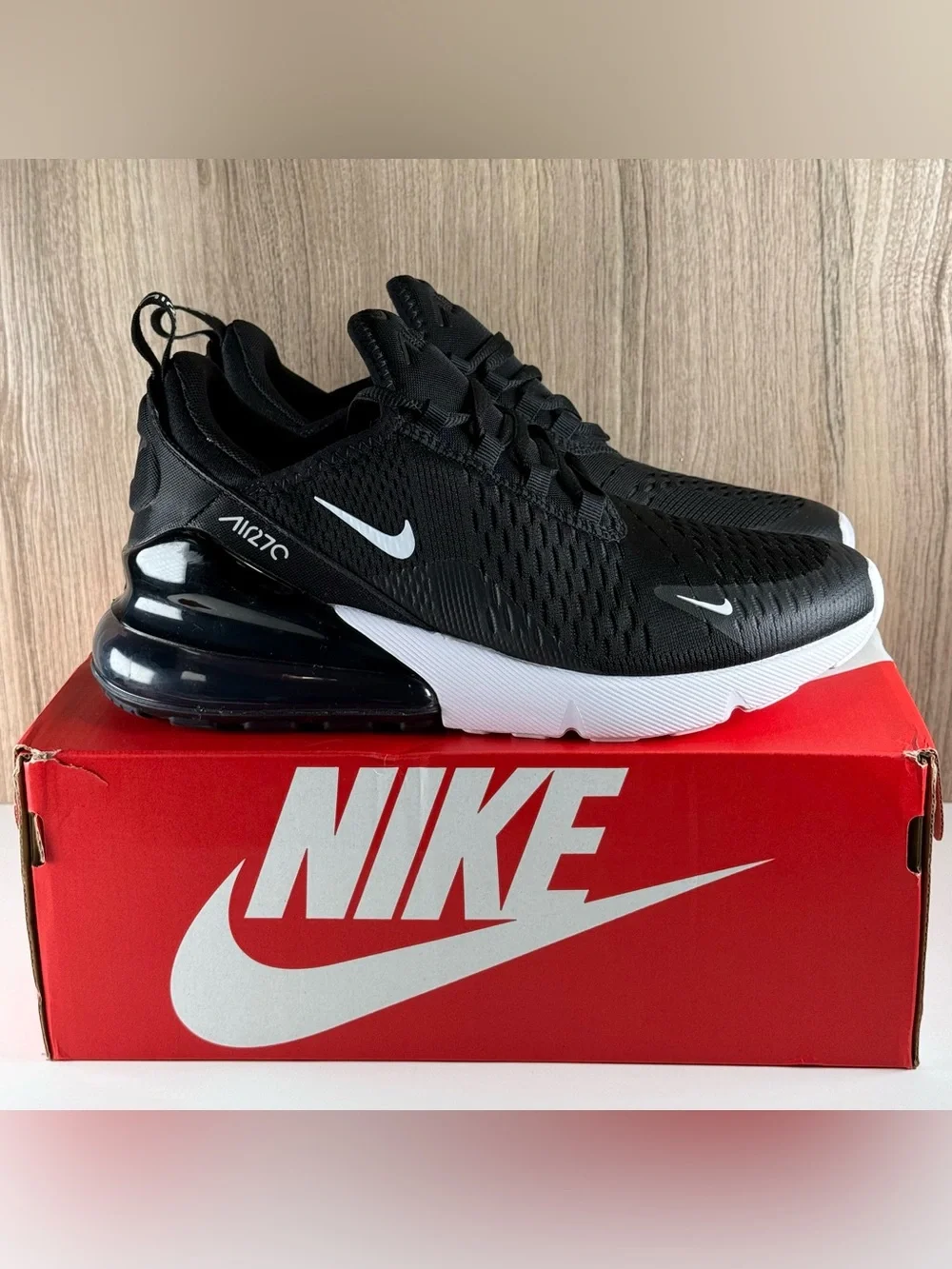 Nike Air Max 270 Black/White Anthracite 943345-001 GS Size 7Y / Women’s Size 8.5